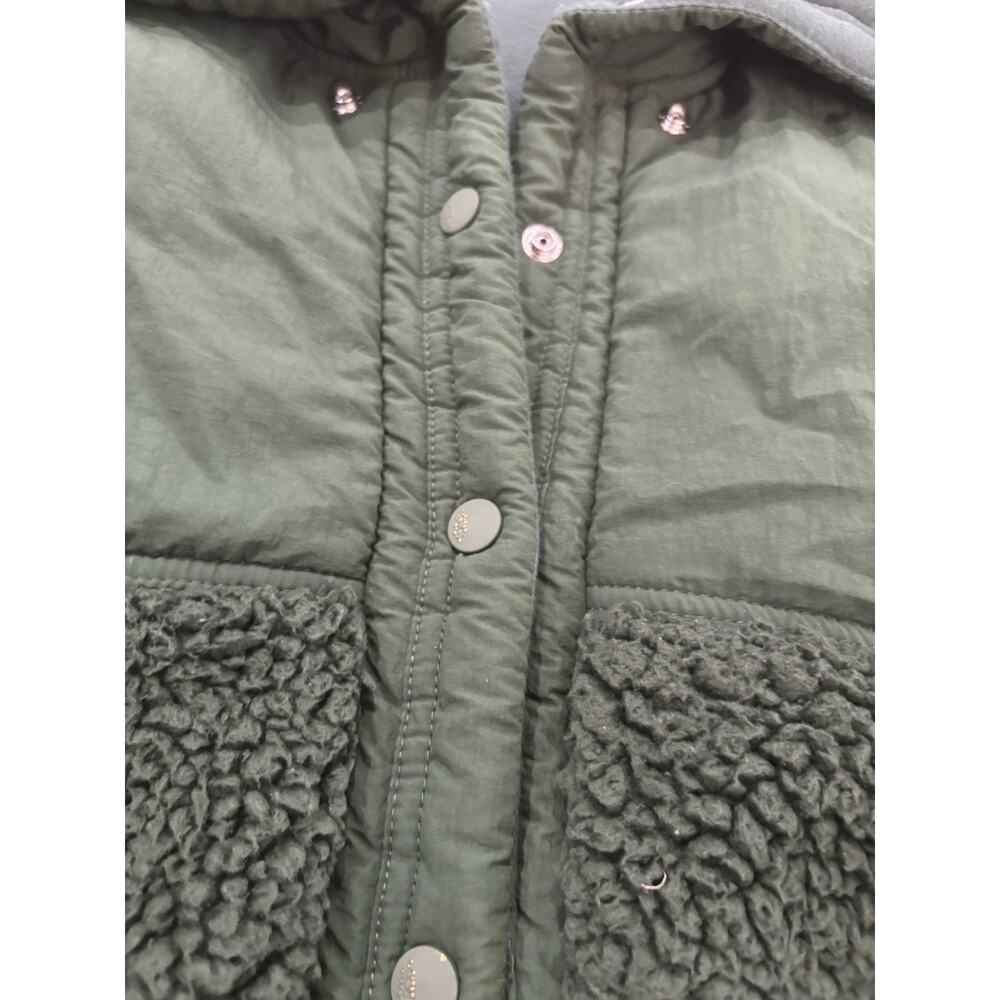 Free People Movement Adventure Awaits Sherpa Puffer Jacket Green XS Teddy Coat - Picture 5 of 6